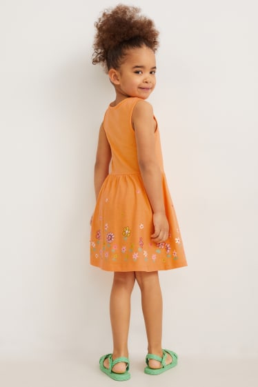Kinderen - Set van 3 - jurk - oranje