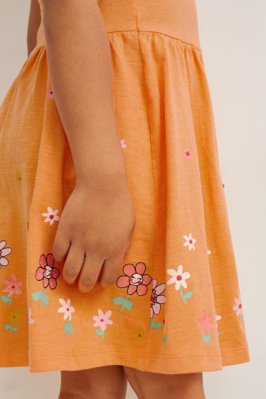 Kinderen: meisjes - Set van 3 - jurk - oranje