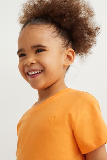 Kinderen - Set van 2 - T-shirt - licht oranje