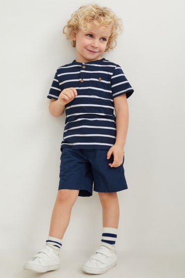 Kinder - Set - Kurzarmshirt und Shorts - 2 teilig - dunkelblau