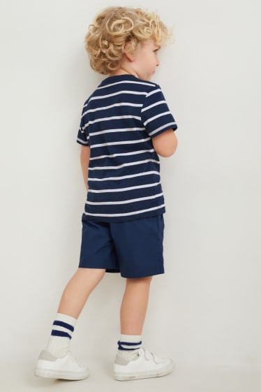 Kinder - Set - Kurzarmshirt und Shorts - 2 teilig - dunkelblau