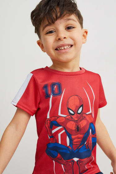 Copii - Omul-Păianjen - set - tricou cu mânecă scurtă și pantaloni scurți - 2 piese - roșu