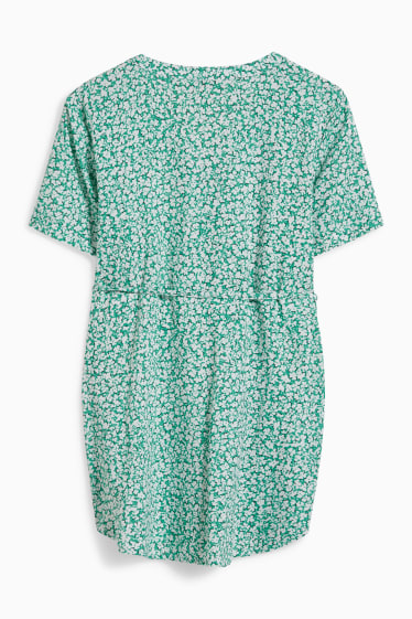 Damen - Still-Bluse - geblümt - weiß / grün