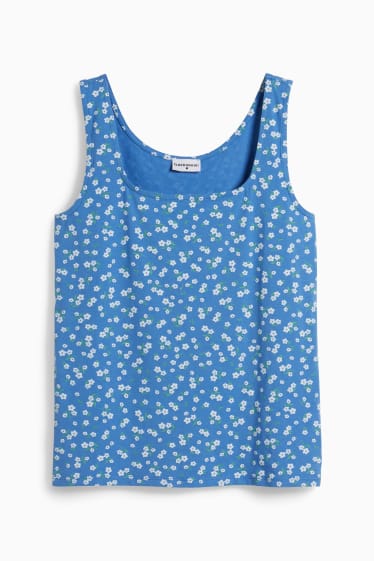 Femmes - Top - à fleurs - bleu