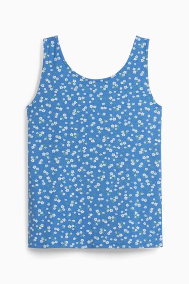 Femmes - Top - à fleurs - bleu