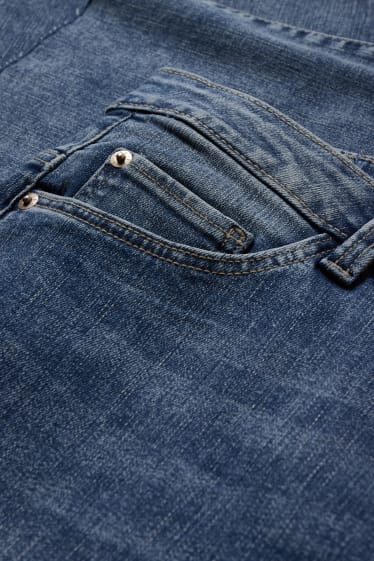 Women - Cropped jeans - high waist - straight fit - LYCRA® - blue denim