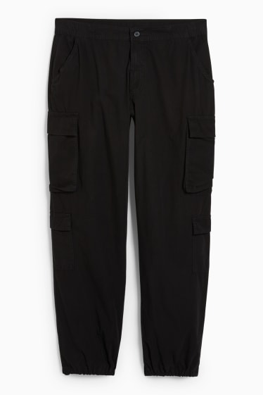 Ragazzi e giovani - CLOCKHOUSE - pantaloni cargo - vita media - relaxed fit - nero