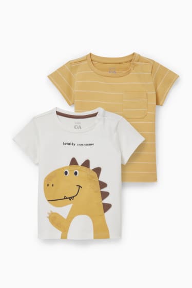 Bebés - Pack de 2 - camisetas de manga corta para bebé - blanco