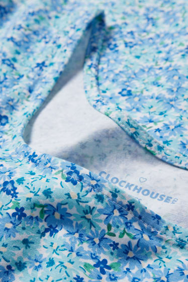Dámské - CLOCKHOUSE - top - s květinovým vzorem - modrá