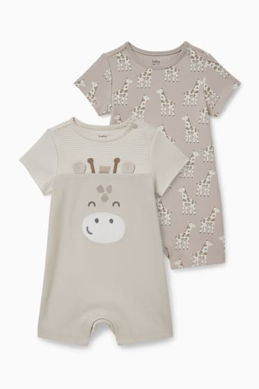 Babies - Multipack of 2 - baby sleepsuit - beige-melange