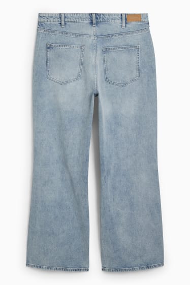 Femmes - CLOCKHOUSE - jean à jambes évasées - high waist - jean bleu clair