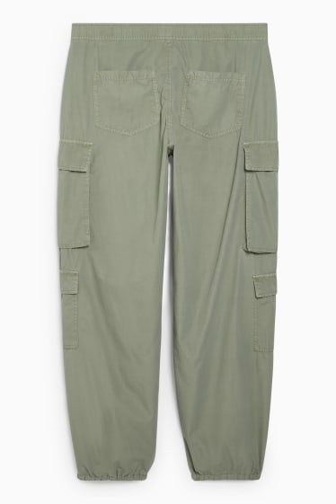 Women - CLOCKHOUSE - cargo trousers - mid-rise waist - relaxed fit - green