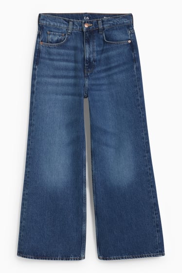 Women - Loose fit jeans - high waist - blue denim