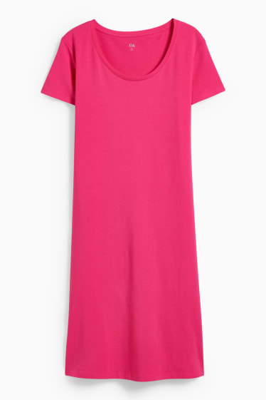 Donna - Vestito a t-shirt basic - fucsia