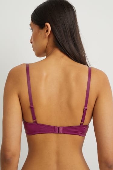 Donna - Confezione da 2 - reggiseno senza ferretti - imbottito - LYCRA® - porpora
