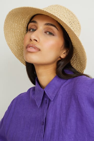 Damen - Strohhut - beige