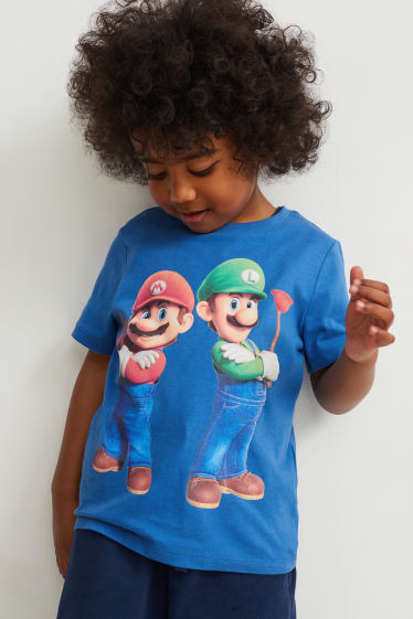 Kinder - Multipack 5er - Super Mario - 2 Tops und 3 Kurzarmshirts - dunkelblau