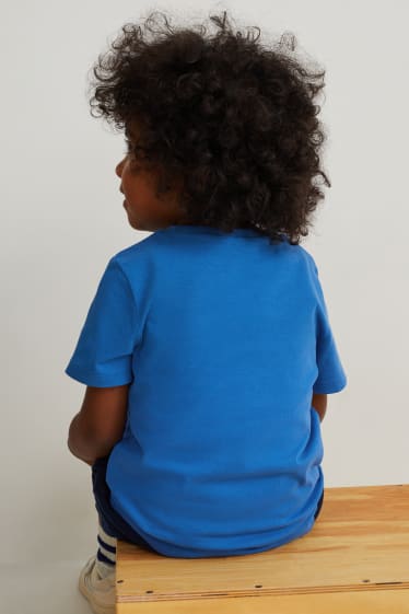 Kinder Jungen - Multipack 5er - Super Mario - 2 Tops und 3 Kurzarmshirts - dunkelblau