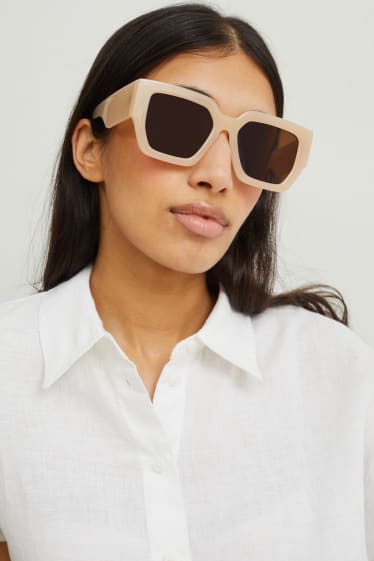 Damen - Sonnenbrille - cremeweiß
