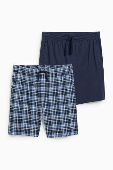 Uomo - Confezione da 2 - shorts pigiama - blu scuro