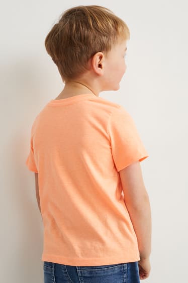 Kinderen: jongens - Set van 2 - T-shirt - neon oranje