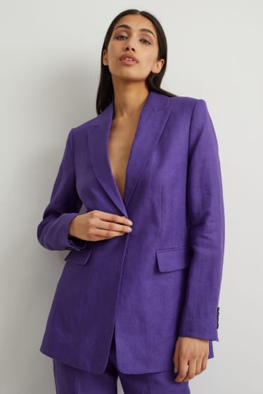 Donna - Blazer in lino - regular fit - porpora