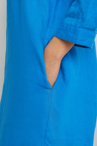 Dames - Linnen jurk - blauw
