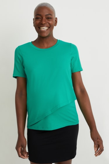 Donna - T-shirt per allattamento - verde