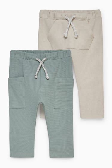 Bébés - Lot de 2 - pantalons de jogging pour bébé - beige