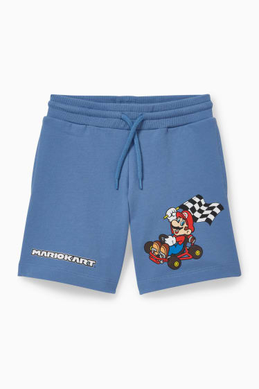 Kinderen - Mario Kart - sweatshorts - blauw