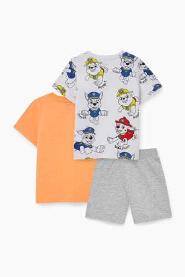 Kinderen - PAW Patrol - set - 2 T-shirts en shorts - 3-delig - wit