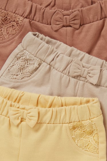 Bébés filles - Lot de 3 - shorts en molleton pour bébé - beige