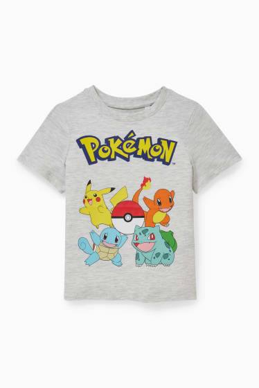 Kinder - Pokémon - Kurzarmshirt - hellgrau-melange