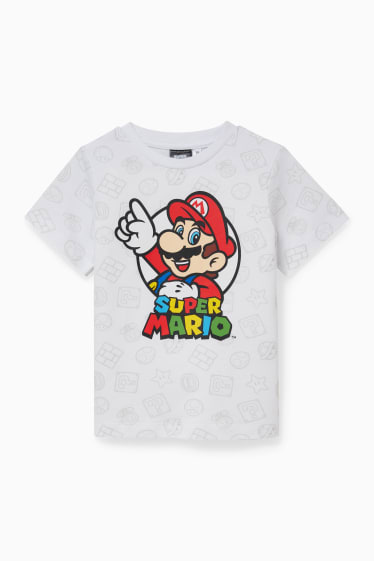 Kinder - Super Mario - Kurzarmshirt - weiß