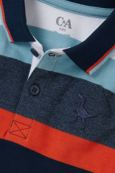 Enfants garçons - Dino - polo - à rayures - bleu foncé