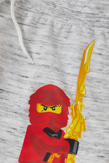 Kinderen - Lego Ninjago - sweatbermuda - licht grijs-mix