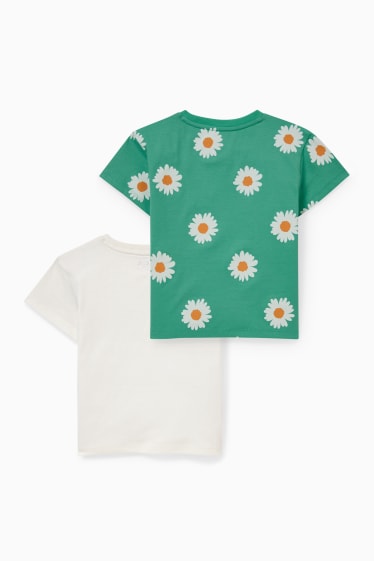 Kinderen - Set van 2 - T-shirt - wit / groen
