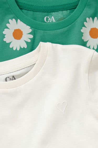 Dzieci - Wielopak, 2 szt. - koszulka z krótkim rękawem - biały / zielony