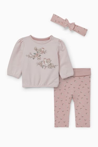 Bébés - Ensemble bébé - 3 pièces - rose