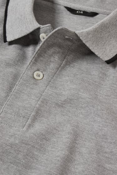 Herren - Poloshirt - grau-melange