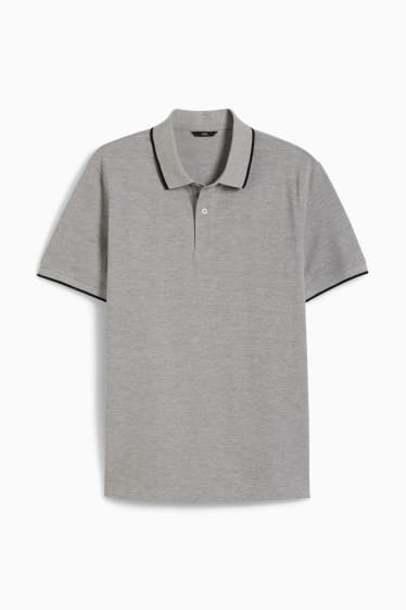 Herren - Poloshirt - grau-melange