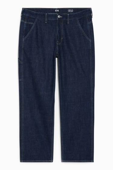 Men - Relaxed jeans - with hemp fibres - denim-dark blue