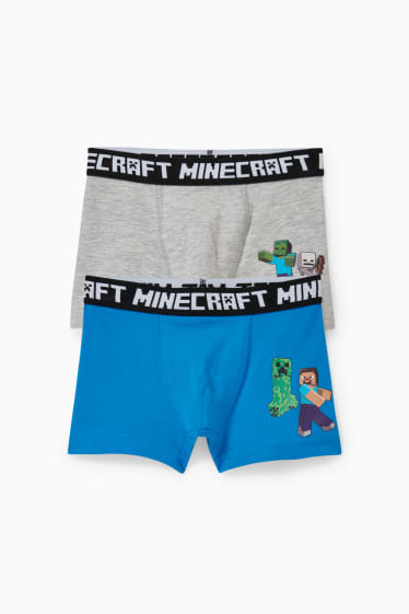 Enfants garçons - Lot de 2 - Minecraft - caleçons - bleu