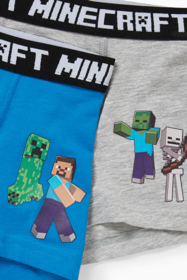 Enfants garçons - Lot de 2 - Minecraft - caleçons - bleu
