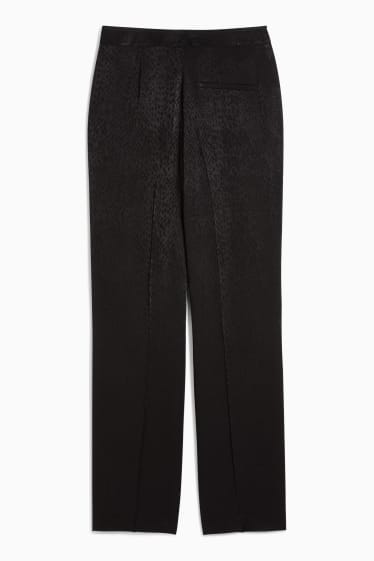 Women - Cloth trousers - high waist - wide leg - black