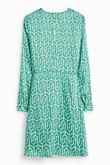 Women - Wrap dress - patterned - green