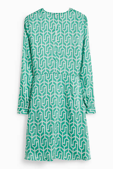 Femmes - Robe croisée - à motif - vert