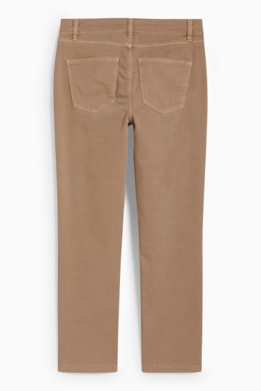 Femei - Pantaloni - talie înaltă - slim fit - bej