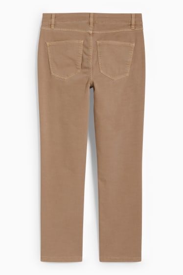 Femmes - Pantalon - high waist - slim fit - beige