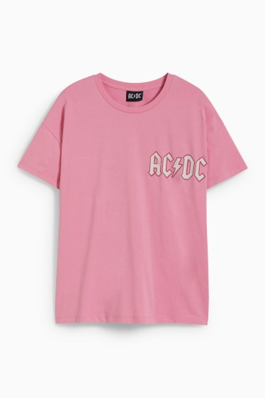 Adolescenți și tineri - CLOCKHOUSE - tricou - AC/DC - roz